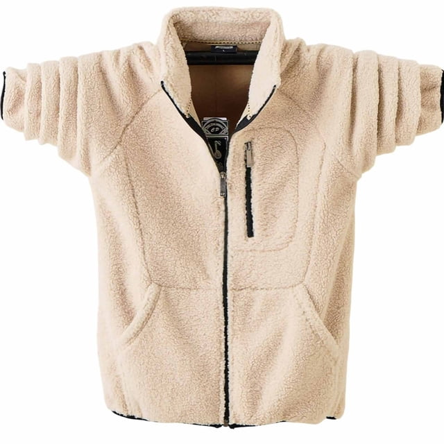 Ceisia Men's casual solid color warm fleece hooded jacket long Gift sleeve outerwear