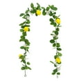 thumbnail image 2 of 68.9in Artificial Lemon Garland Spring Summer Faux Fruit Vine Garlands with Greenery for Door Wall Mantle Wedding Party Table Decorations, Artificial Garland With Flowers Anniversary Greenery Vine, 2 of 7
