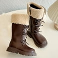 thumbnail image 6 of NIEWTR Girl's Leather Knee High Riding Boots Waterproof Snow Boots Warm - Winter Boots(Toddler/Little Kid/Big Kid) Girls Autumn Winter Boots Size 2, 6 of 6