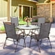 thumbnail image 5 of Costway Conjunto de 2 Sillas Plegables para Patio con Apoyabrazos Sillas de Comedor Portátiles para Terraza Piscina Jardín 64 x 58 x 91 cm, 5 of 10