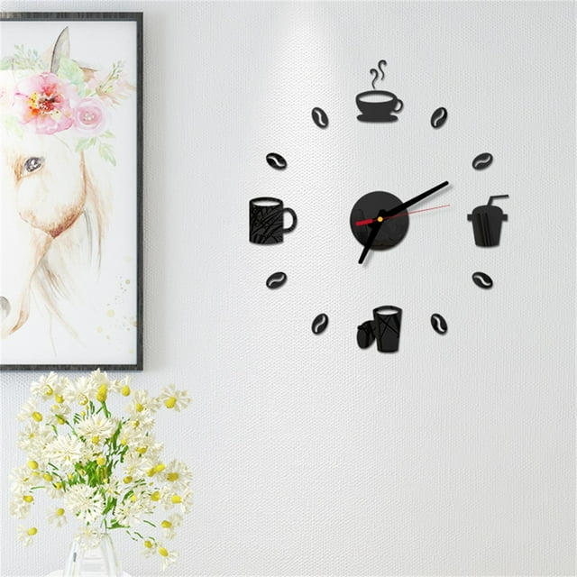 Agiferg 3D DIY Roman Numbers Acrylic Mirror Wall Sticker Clock Home Decor Mural Decals