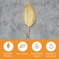 thumbnail image 5 of 4 Uds. Ganchos de hierro con hojas, ganchos decorativos para pared, ganchos modernos para colgar, ganchos dorados de una sola punta, ganchos resistentes para colgar llaves, 5 of 5
