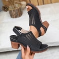 thumbnail image 5 of Dvprdro Womens Solid Casual Style Sandals Open Toe High-top Hollow Out Low Heel Soft Nonskid Multi-Color Daily Outdoor Wear, 5 of 5