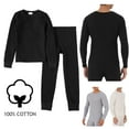 thumbnail image 6 of For Mens 100% Cotton Thermal Waffle Knit Long Johns Underwear Top&Pants 2Pcs Set, 6 of 10