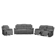 Contemporary Gray Chenille Sofa + Loveseat + Recliner by Acme Kalen 55440-3pcs