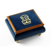 Iconic Royal Blue Lion and Crown Inlay Music Box - Under the Sea (The Little Mermaid) - SWISS