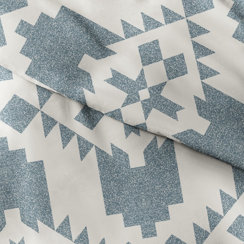 Noble Linens Teal Adobe Diamond Reversible 2-Piece Duvet Cover Set, Twin/Twin XL