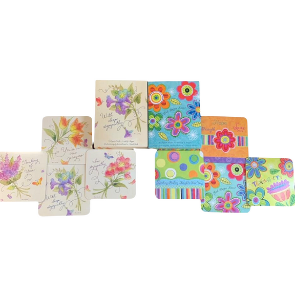 Sympathy and Get Well Greeting Card Assortment 32 Cards Versed Cards White Envelopes Square Cards Mother's Day Gift