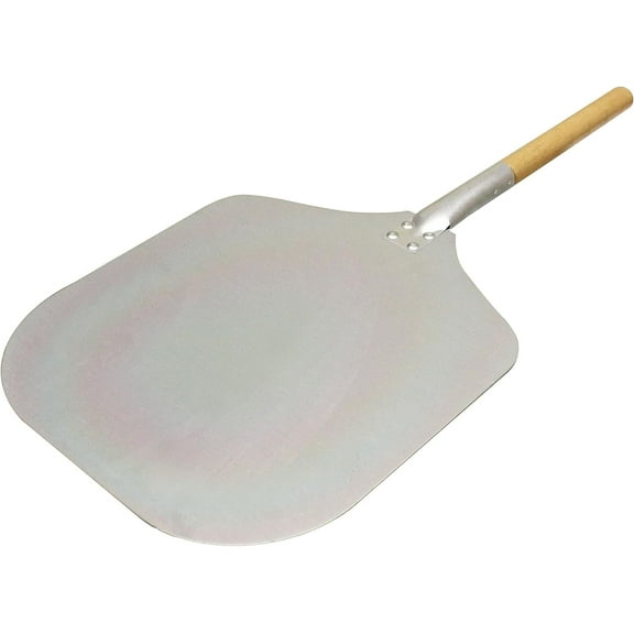 TrueCraftware- 14" x 12" Aluminum Blade Pizza Peel with Wooden Handle 25" Overall Length Large Pizza Paddle Spatula- Metal Pizza Paddle for Pizza Oven Baking Pizza Dough Bread & Pastry