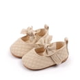 thumbnail image 2 of Tigivemen Baby Girl Shoes Infant Mary Jane Flats Princess Toddler Wedding Dress Shoes with Bow Khaki Size 3, 2 of 9