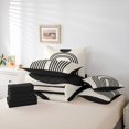 thumbnail image 6 of jejeloiu Retro Striped Pattern 7-Piece Twin Bedding Sets,Abstract Geometric Artwork Bedding Comforter Set,Black Khaki Sheet Sets For Adult,Ultra Soft Home Decor Reversible, 6 of 8