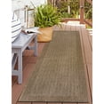 thumbnail image 6 of World Rug Gallery Contemporary Bordered Weather Resistant Reversible Indoor/Outdoor Area Rug - BEIGE 2'x7', 6 of 8