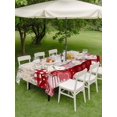 thumbnail image 3 of Outdoor Tablecloth with Umbrella Hole and Zipper, Love Heart Valentine's Rectangle Table Cloth 60x84 Inch Waterproof Tablecloth, Eucalyptus Botanical Red Pink Retro Picnic Table Cover for Patio, 3 of 7
