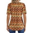 thumbnail image 4 of Fantaslook Blouses for Women Pleated Short Sleeve Tunic Tops Dressy Casual Summer Shirts, 4 of 9