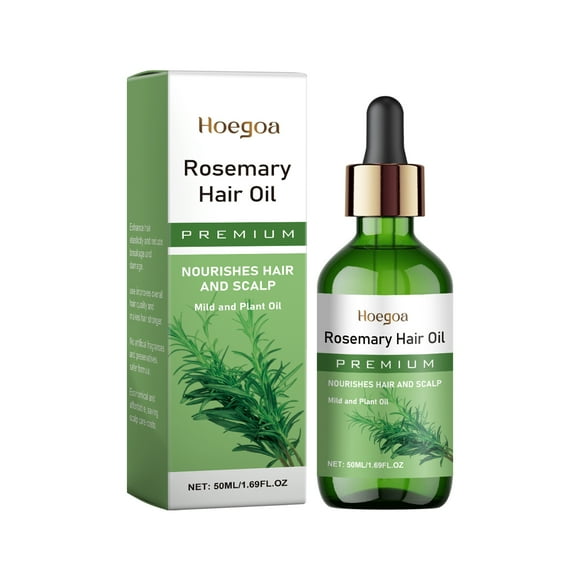Aceite de romero Hoegoa, aceite esencial para el cabello, cabello fuerte y suave, cuidado nutritivo del cabello, aceite esencial de romero,1 piezas