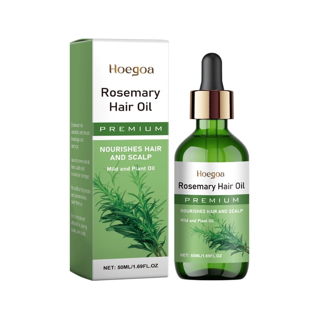 Aceite de romero Hoegoa, aceite esencial para el cabello, cabello fuerte y suave, cuidado nutritivo del cabello, aceite esencial de romero,1 piezas