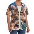thumbnail image 4 of Sigee Playful Cat Print Men's Shirts Casual Button Down Short Sleeve Summer Beach Shirt Hawaiian Vacation Shirts Tee Shirt-X-Large, 4 of 7