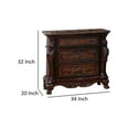 thumbnail image 5 of Venta Nightstand, 3 Drawers, Carved Details, Cherry Brown Solid Wood Frame, 5 of 5