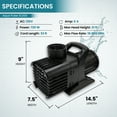 thumbnail image 2 of Aqua Pulse 10,000 GPH (1.25 HP) Submersible Energy Efficient Pond Pump with 33 ft Cord, 2 of 7