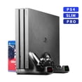 thumbnail image 1 of PS4 Console & Controller Charger - 2-in-1 Fast Charging Station for PS4/PS4 Slim/PS4 PRO Consoles & DualShock 4 Controllers, Dual Controller Dock with Universal Console Power Supply, 1 of 7