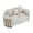 Beige, variant on Wiilayok 86.7" Luxury Velvet Chesterfield Sofa, Mid Century Modern 3 Seat Couch with Thick Backrest, Gold Stainless Steel Trim, Beige and Gold for Living Room Office