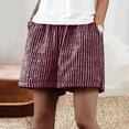 thumbnail image 2 of Kvture Women's Casual Wide Leg Shorts with Pockets Vintage Elastic Waist Striped Pattern Short Pants for Women XXL, 2 of 6