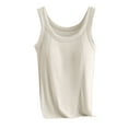 thumbnail image 1 of Timegard Camisoles pour Femmes avec Soutien-Gorge Intégré, Côtelées, Col Rond, Sans Manches, Confortables, Décontractées, pour Sorties, Hauts, Blouses, 1 of 6