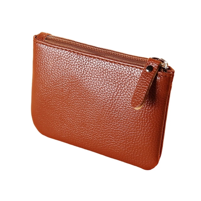 Huanglei Women's Purse Small Leather Wallet With Zipper Compact Card Holder Soft Grained Texture For Daily Use And Commute