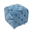 thumbnail image 2 of Modern Velvet Upholstered Ottoman, Exquisite Small End Table, Soft Foot Stool, Dressing Makeup Chair, Comfortable Seat for Living Room, Bedroom, Entrance, Blue, 2 of 8