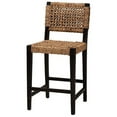 thumbnail image 2 of Baxton Studio Alise Modern Bohemian Dark Brown Mahogany Wood and Banana Fiber Counter Stool, 2 of 7