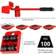 thumbnail image 3 of 5 piezas, herramienta para mover muebles, ruedas para muebles, mover muebles, almohadilla giratoria de 360 grados para juego de rodillos para mover muebles (rojo), 3 of 5