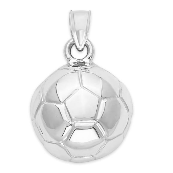 925 Sterling Silver Soccer Ball Pendant, Football Jewelry, Sports Gifts for Men and Women