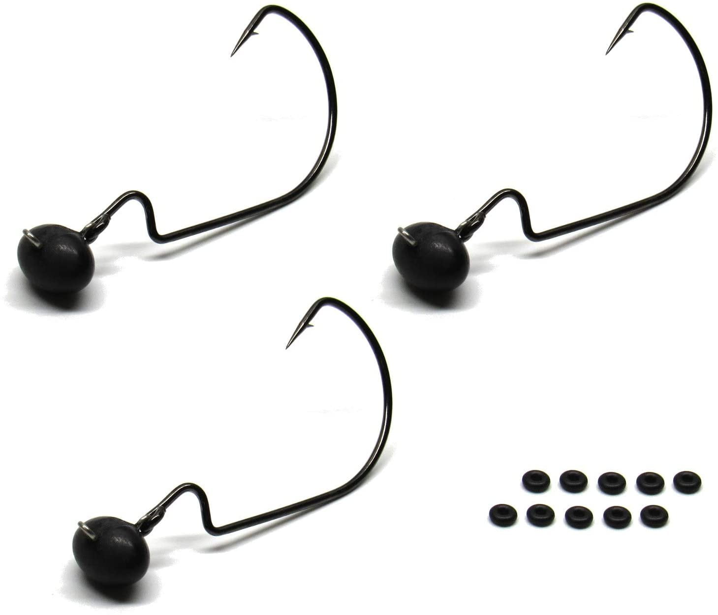 Harmony Fishing Tungsten Swing Football Jigs [Pack of 3 w/ 10 Bait