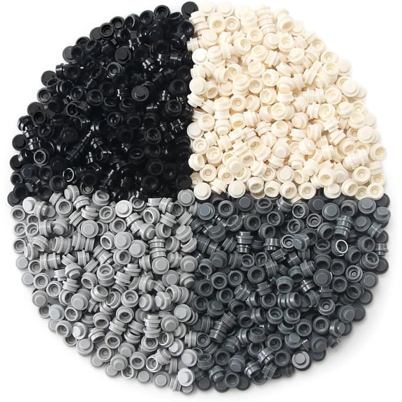 1000PCS Multicolored Round Plates 1X1 Building Blocks 4 Colors Pieces Bricks Dots Bulk Studs Accessories Kit Compatible with Major Brand