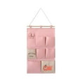 thumbnail image 2 of Wall Closet Hanging Bag Wall Hanging Storage Bag Organizer Multifunction Shelves Large Over The Door Storage Pouch for Living Room, Office Pink, 2 of 8