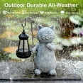 thumbnail image 4 of Goodeco Cat Statues with Solar Lantern- Home Lawn Garden Decor, Cat  Accessories for Patio,Balcony,Yard, Gifts for Women/Men/ Mom Birthday Fairy Garden Grey,19.5cm, 4 of 7