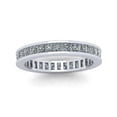 thumbnail image 3 of Natural 1.85Ct Princess Cut Diamond Classic Channel Set Women's Anniversary Wedding Eternity Band Ring Solid 10k White Gold G-H I1, 3 of 3