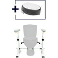 thumbnail image 3 of KMINA - Toilet Safety Rails with Raised Seat (Pack, Not Returnable), 4 Inch Raised Toilet Seat with Handles for Elderly, Handicap Toilet Seat with Handles Over Toilet, 3 of 9
