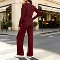 thumbnail image 6 of Miqool Womens 2 Piece Outfits Corduroy V Neck Button Front Long Sleeve Top Matching Pants Set Casual Loungewear Tracksuit S‑XXL, 6 of 7