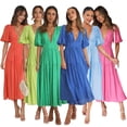 thumbnail image 2 of 23 años de tendencia de moda casual europea y americana vestido de verano de longitud media con cuello en V y cintura 23047, 2 of 5
