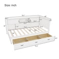 thumbnail image 5 of Twin Size Platform Bed,L-Shaped Bed Frame with Drawer and and Bookcase, Mattress Foundation with Led Downlight and USB Port for Small Room,Bedroom, Guest Room, White, 5 of 7