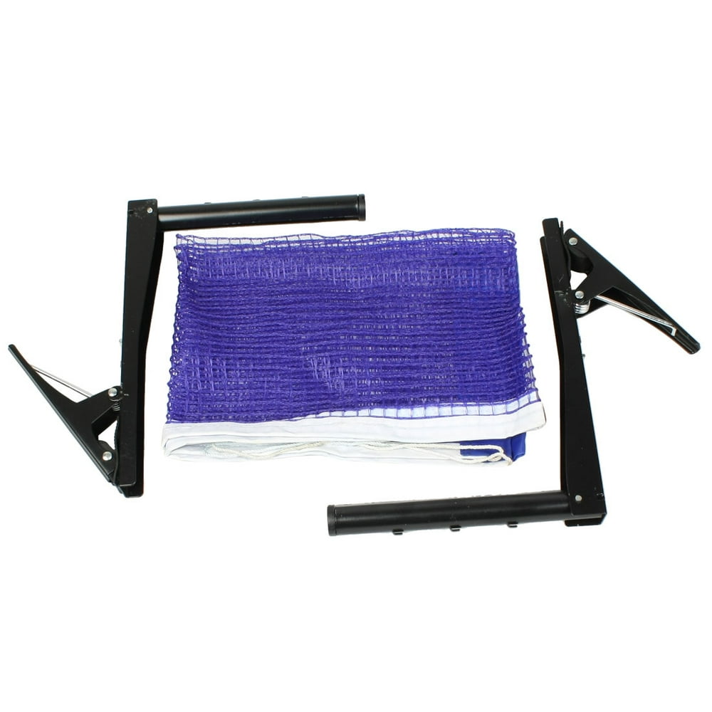 70.8" x 5.6" Portable Table Tennis Net w 2 Clamp Post Stands Set Blue