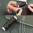 thumbnail image 4 of NOGIS Waxed Thread 32 Yards, Leather Sewing Waxed Thread with Hand Sewing Needles, Leather Sewing Thread Set for Home Upholstery Rug Leather Canvas Repair and Sewing (Black), 4 of 7