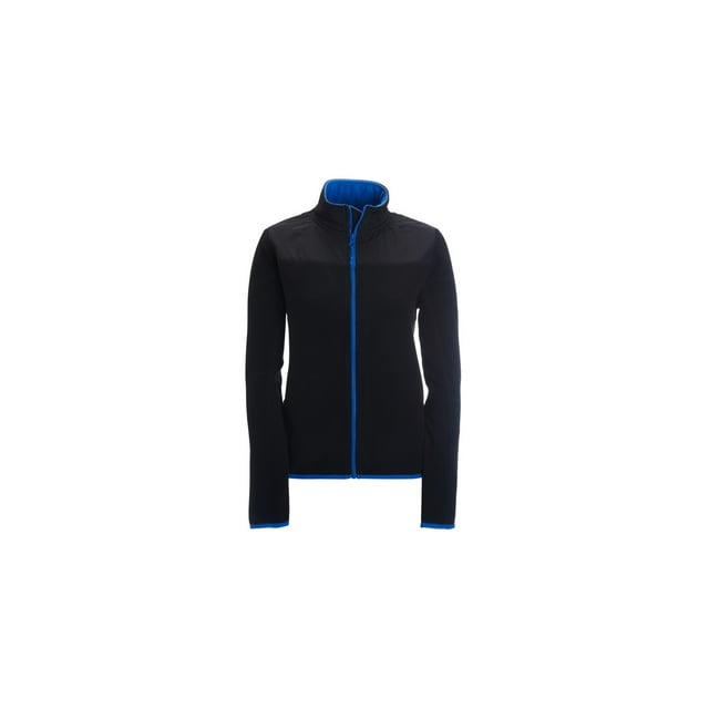 Aeropostale Womens Solid Full-Zip Fleece Jacket, Black, Juniors, Medium