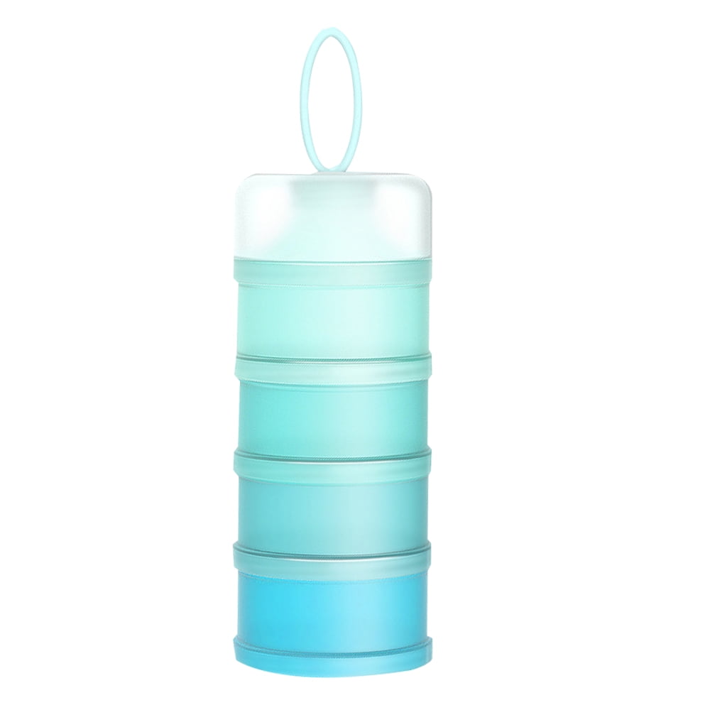 Infant formula dispenser, leak free portable stackable milk powder