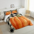 thumbnail image 2 of Manfei Harvest Pumpkin Bedding Sets Queen with Comforter, Happy Thanksgiving Comforter Sets Queen Size, Rustic Plaid Reversible Down Comforter, Super Cozy Room Decoration, 3-Piece, 2 of 8