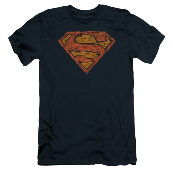Superman Messy S Adult 30/1 T-Shirt Navy