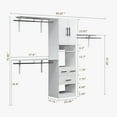 thumbnail image 3 of Sophshelter Divided 2 Doors 3 Drawers Closet Shelf Organizer, White 3D, 3 of 9