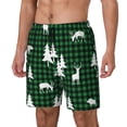 thumbnail image 1 of Fotbe Christmas tree green plaid Traje de Baño para Hombre – Shorts de Natación de Secado Rápido con Forro y Bolsillos-Large, 1 of 6