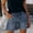 Blue, variant on Stretchy Jean Shorts for Women Low Waist Ripped Denim Shorts for Women with Pockets Delightful Distressed Solid Color Drawstring Slim Women Shorts Casual S-2XL